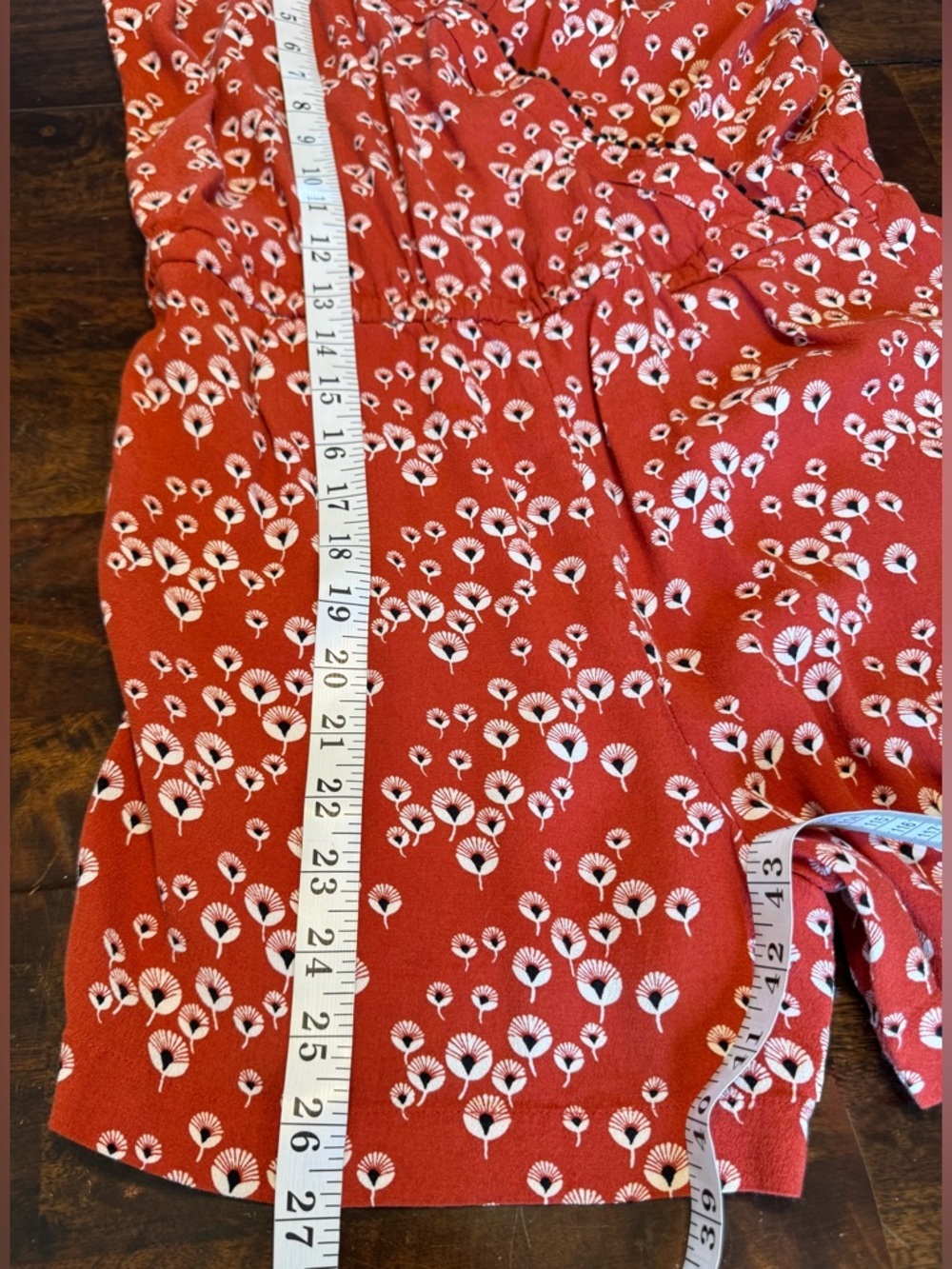 LOFT Burnt Orange Wrap Front Strappy Dandelion Floral Belted Romper Sz S - Picture 6 of 12